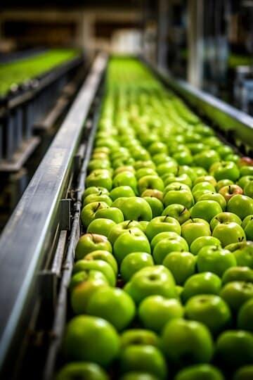 close up apples being processed 23 2150713244
